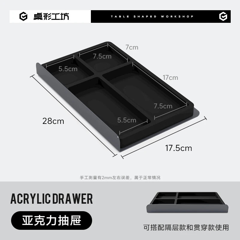 Walnut Wood Computer Riser with Drawers Desktop Storage Rack Double-Layer Monitor Stand Modern Office Space Saving Organizer