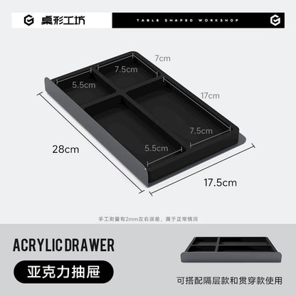 Walnut Wood Computer Riser with Drawers Desktop Storage Rack Double-Layer Monitor Stand Modern Office Space Saving Organizer