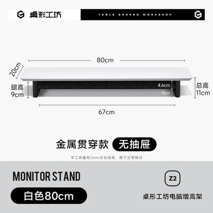Walnut Wood Computer Riser with Drawers Desktop Storage Rack Double-Layer Monitor Stand Modern Office Space Saving Organizer