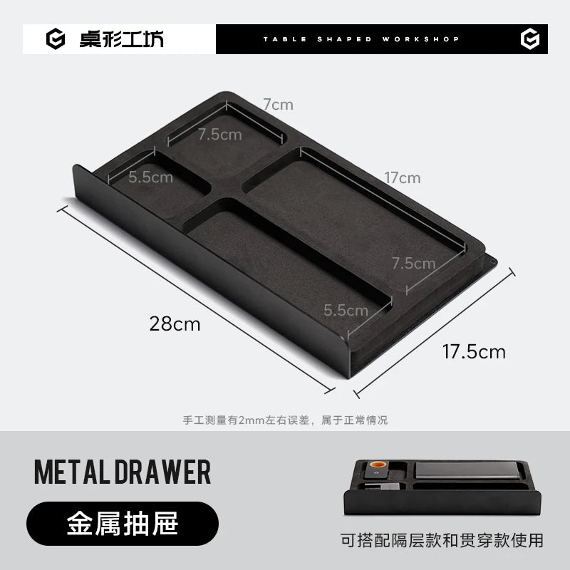 Walnut Wood Computer Riser with Drawers Desktop Storage Rack Double-Layer Monitor Stand Modern Office Space Saving Organizer