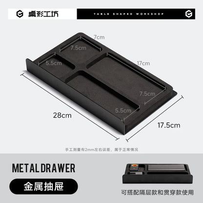 Walnut Wood Computer Riser with Drawers Desktop Storage Rack Double-Layer Monitor Stand Modern Office Space Saving Organizer